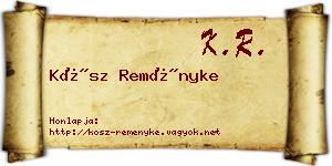 Kósz Reményke névjegykártya